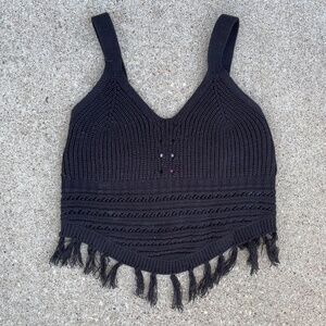 BOHO Black Crochet Crop Top